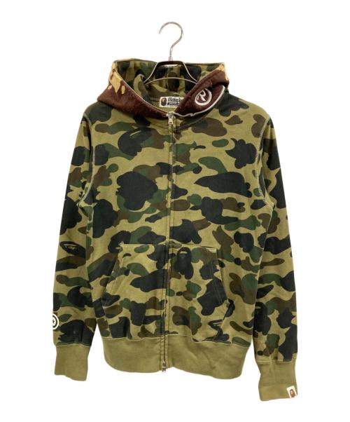 A BATHING APE（アベイシングエイプ）A BATHING APE (アベイシングエイプ) ABC CAMO 2ND APE FULL ZIP HOODIE ブラウン サイズ:Sの古着・服飾アイテム