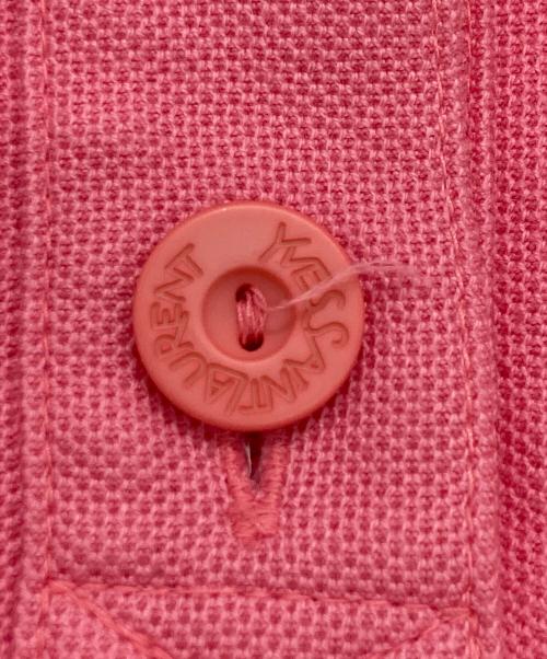 Yves Saint Laurent（イヴサンローラン）Yves Saint Laurent (イヴサンローラン) フロントロゴ刺繍 コットン 半袖ポロシャツ ピンク サイズ:Mの古着・服飾アイテム