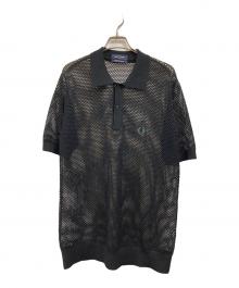 FRED PERRY（フレッドペリー）の古着「オープンニットポロシャツ」｜ブラック