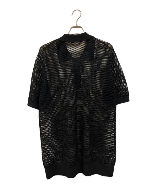 FRED PERRY（フレッドペリー）FRED PERRY (フレッドペリー) オープンニットポロシャツ ブラック サイズ:Lの古着・服飾アイテム