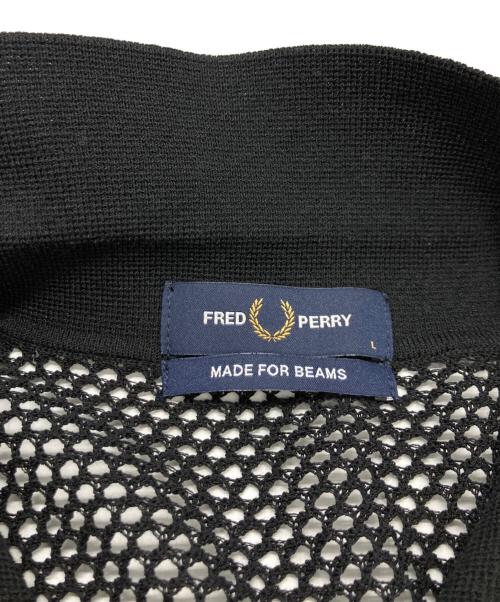 FRED PERRY（フレッドペリー）FRED PERRY (フレッドペリー) オープンニットポロシャツ ブラック サイズ:Lの古着・服飾アイテム