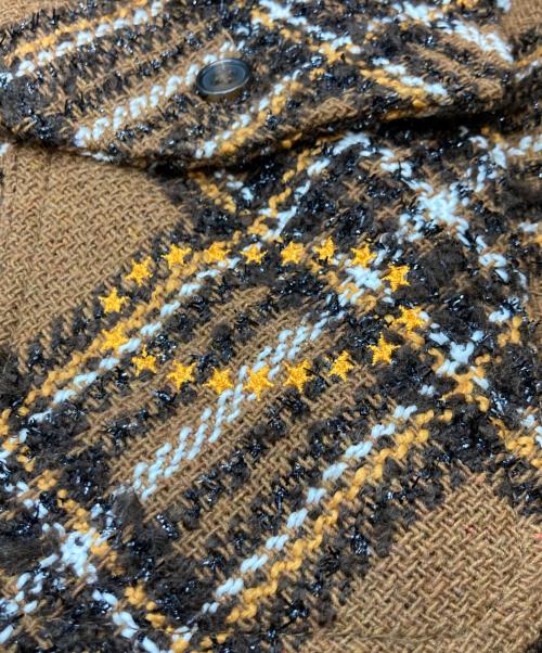 AFB（エーエフビー）AFB (エーエフビー) HOODED FLANNEL SHIRT ブラウン サイズ:Mの古着・服飾アイテム