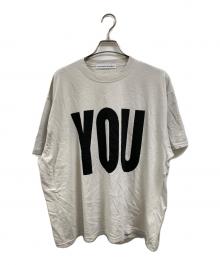 KATHARINE HAMNETT（キャサリンハムネット）の古着「YOU Tシャツ」｜ベージュ