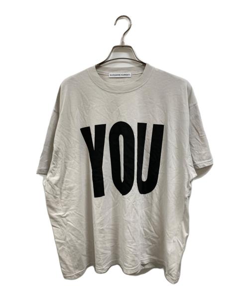 KATHARINE HAMNETT（キャサリンハムネット）KATHARINE HAMNETT (キャサリンハムネット) YOU Tシャツ ベージュ サイズ:Freeの古着・服飾アイテム