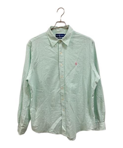 RALPH LAUREN（ラルフローレン）RALPH LAUREN (ラルフローレン) シアサッカーボタンダウンシャツ グリーン サイズ:XLの古着・服飾アイテム