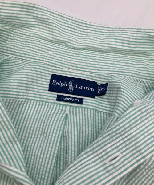 RALPH LAUREN（ラルフローレン）RALPH LAUREN (ラルフローレン) シアサッカーボタンダウンシャツ グリーン サイズ:XLの古着・服飾アイテム