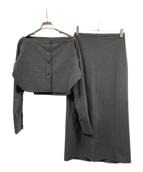 Adam et Rope（アダム エ ロペ）Adam et Rope (アダム エ ロペ) マルチWAYレイヤードシャツスカート グレー サイズ:36の古着・服飾アイテム