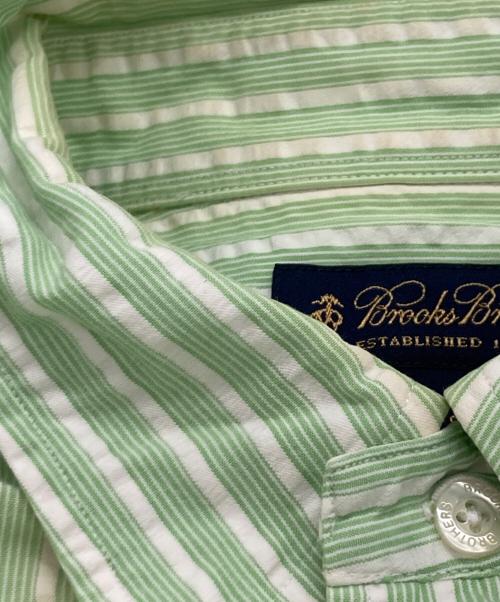 BROOKS BROTHERS（ブルックスブラザーズ）BROOKS BROTHERS (ブルックスブラザーズ) シアサッカー半袖シャツ グリーン サイズ:Ⅼの古着・服飾アイテム