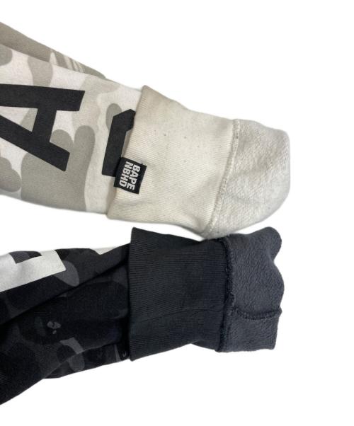 A BATHING APE（アベイシングエイプ）A BATHING APE (アベイシングエイプ) NEIGHBORHOOD (ネイバーフッド) CAMO SHARK ZIP HOODE ブラック×ホワイト サイズ:Sの古着・服飾アイテム