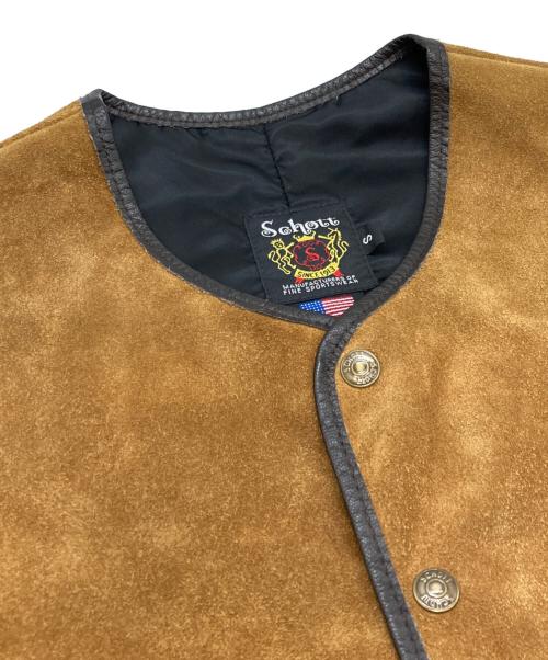 Schott（ショット）Schott (ショット) 別注スエードベスト ブラウン サイズ:Sの古着・服飾アイテム