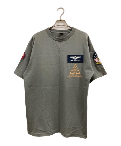 AVIREX（アヴィレックス）AVIREX (アヴィレックス) パッチ プリント Tシャツ オリーブ サイズ:Ⅼの古着・服飾アイテム