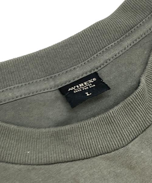 AVIREX（アヴィレックス）AVIREX (アヴィレックス) パッチ プリント Tシャツ オリーブ サイズ:Ⅼの古着・服飾アイテム