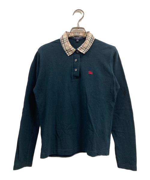 BURBERRY LONDON（バーバリーロンドン）BURBERRY LONDON (バーバリーロンドン) 襟ノバチェックポロシャツ ネイビー サイズ:Mの古着・服飾アイテム