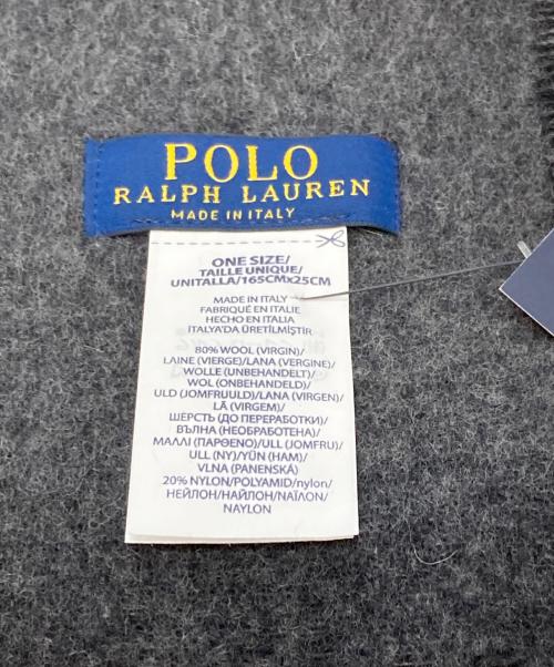 POLO RALPH LAUREN（ポロ・ラルフローレン）POLO RALPH LAUREN (ポロ・ラルフローレン) ウールマフラー ブラック 未使用品の古着・服飾アイテム