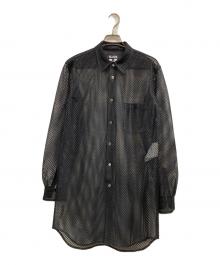 BLACK COMME des GARCONS（ブラックコムデギャルソン）の古着「メッシュロングシャツ」｜ブラック