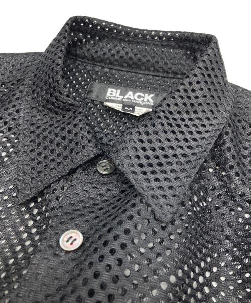 BLACK COMME des GARCONS（ブラックコムデギャルソン）BLACK COMME des GARCONS (ブラックコムデギャルソン) メッシュロングシャツ ブラック サイズ:Mの古着・服飾アイテム
