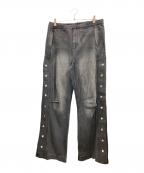 BREATHブレス）の古着「COATING SIDE BUTTON DENIM PANTS」｜ブラック
