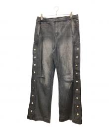 BREATH（ブレス）の古着「COATING SIDE BUTTON DENIM PANTS」｜ブラック
