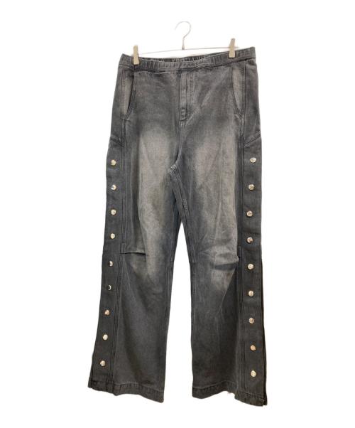BREATH（ブレス）BREATH (ブレス) COATING SIDE BUTTON DENIM PANTS ブラック サイズ:XLの古着・服飾アイテム