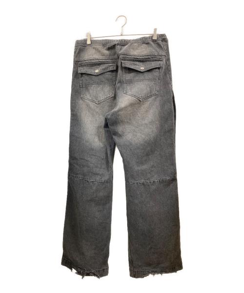 BREATH（ブレス）BREATH (ブレス) COATING SIDE BUTTON DENIM PANTS ブラック サイズ:XLの古着・服飾アイテム