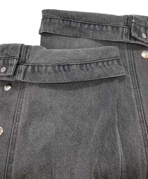 BREATH（ブレス）BREATH (ブレス) COATING SIDE BUTTON DENIM PANTS ブラック サイズ:XLの古着・服飾アイテム