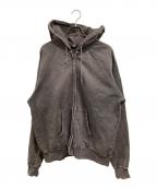 AVIREXアヴィレックス）の古着「ACID WASH ZIP UP HOODIE」｜グレー