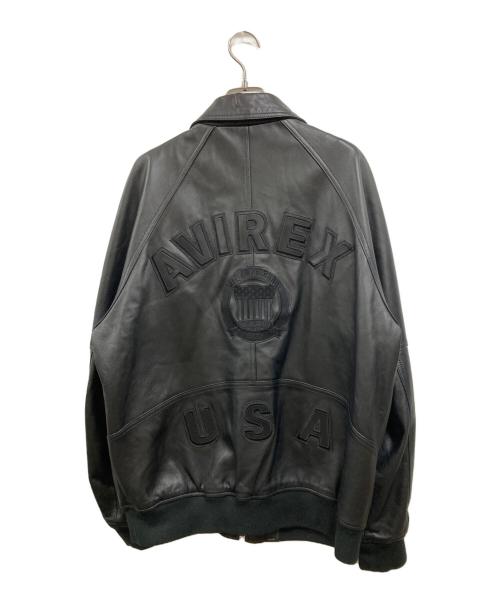 AVIREX（アヴィレックス）AVIREX (アヴィレックス) ライト シグネチャー バーシティー ジャケット ブラック サイズ:XLの古着・服飾アイテム