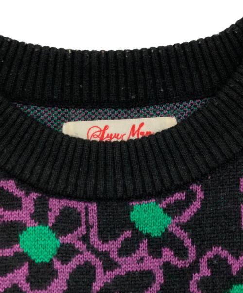 SYUMAN.（シュウマン）SYUMAN. (シュウマン) Le rêve du papillon Sweater パープル×ブラック サイズ:FREEの古着・服飾アイテム