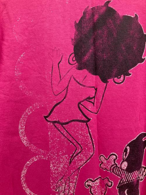 USED（ユーズド）USED (ユーズド) プリントTシャツ ピンク サイズ:Mの古着・服飾アイテム