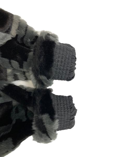 adidas Originals（アディダスオリジナル）adidas originals (アディダスオリジナル) 総柄プリント ファージャケット グレー サイズ:Sの古着・服飾アイテム