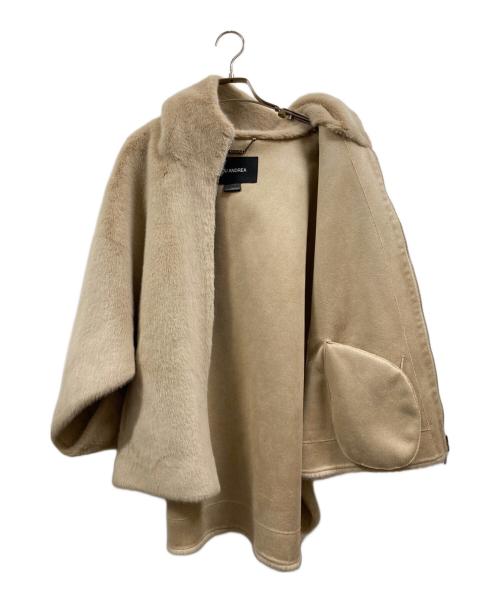 LOU ANDREA（ルーアンドレア）LOU ANDREA (ルーアンドレア) LOUFOOD FUR COAT ベージュ サイズ:Sの古着・服飾アイテム