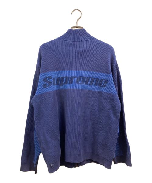 SUPREME（シュプリーム）SUPREME (シュプリーム) 2-Tone Ribbed Zip Up Sweater ブルー サイズ:Sの古着・服飾アイテム