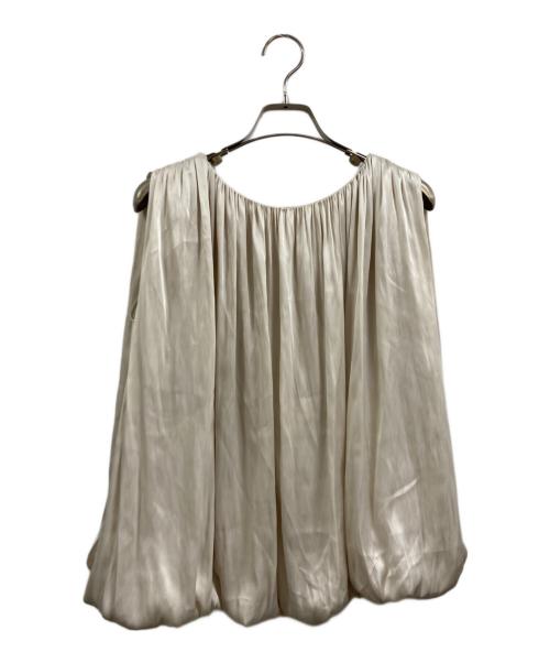 theory luxe（セオリーリュクス）theory luxe (セオリーリュクス) ドレープギャザーノースリーブブラウス ベージュ サイズ:38の古着・服飾アイテム