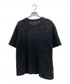 stussyステューシー）の古着「OVER DYED MESH CREW KNIT TEE」｜ブラック