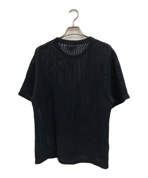 stussy（ステューシー）stussy (ステューシー) OVER DYED MESH CREW KNIT TEE ブラック サイズ:Sの古着・服飾アイテム