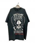 stussyステューシー）の古着「スカルプリントTシャツ」｜ブラック