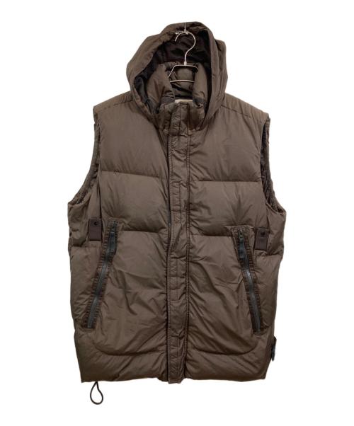 STONE ISLAND（ストーンアイランド）STONE ISLAND (ストーンアイランド) ガーメントダイナイロンレップスダウンベスト ブラウン サイズ:Lの古着・服飾アイテム