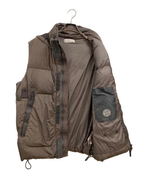 STONE ISLAND（ストーンアイランド）STONE ISLAND (ストーンアイランド) ガーメントダイナイロンレップスダウンベスト ブラウン サイズ:Lの古着・服飾アイテム
