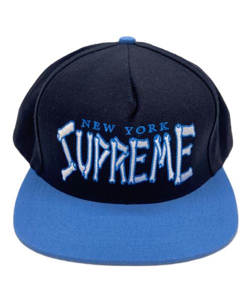 SUPREME（シュプリーム）Supreme (シュプリーム) BONES LOGO 5-PANEL CAP ブルー×ブラックの古着・服飾アイテム