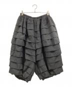 COMME des GARCONSコムデギャルソン）の古着「ポリエステル フリル切替 バルーンパンツ」｜ブラック