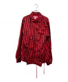 COMME des GARCONS SHIRT（コムデギャルソンシャツ）の古着「ストライプコーチジャケット」｜レッド