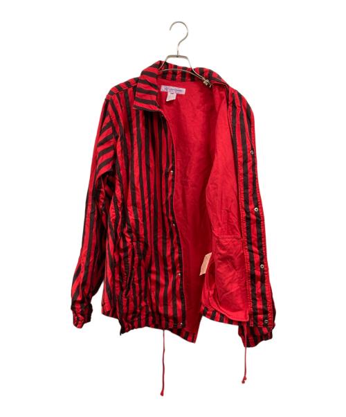 COMME des GARCONS SHIRT（コムデギャルソンシャツ）COMME des GARCONS SHIRT (コムデギャルソンシャツ) ストライプコーチジャケット レッド サイズ:Lの古着・服飾アイテム