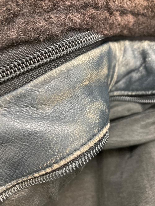 French Army（フランス軍）French Army (フランス軍) レザーフライトジャケット ネイビー サイズ:58の古着・服飾アイテム