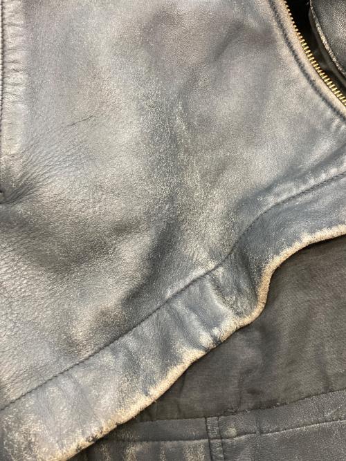 French Army（フランス軍）French Army (フランス軍) レザーフライトジャケット ネイビー サイズ:58の古着・服飾アイテム