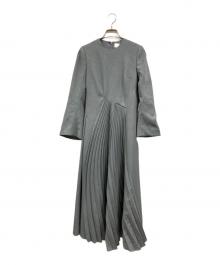 Mame Kurogouchi（マメクロゴウチ）の古着「curved pleated dress」｜ブルー