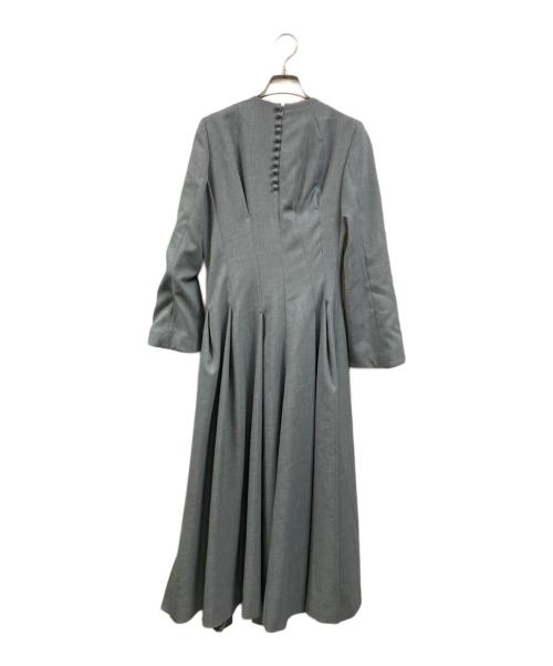 Mame Kurogouchi（マメクロゴウチ）mame kurogouchi (マメクロゴウチ) curved pleated dress ブルー サイズ:1の古着・服飾アイテム