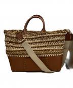 VALENTINO GARAVANIヴァレンティノ・ガラヴァーニ）の古着「クロシェ編みトートバッグ」｜ブラウン