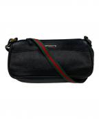 GUCCIグッチ）の古着「シェリーライン レザー キャンバスハンドバッグ」｜ブラック