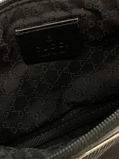 GUCCI（グッチ）GUCCI (グッチ) シェリーライン レザー キャンバスハンドバッグ ブラックの古着・服飾アイテム