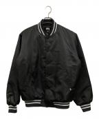 stussyステューシー）の古着「SEQUINS SATIN JACKET」｜ブラック